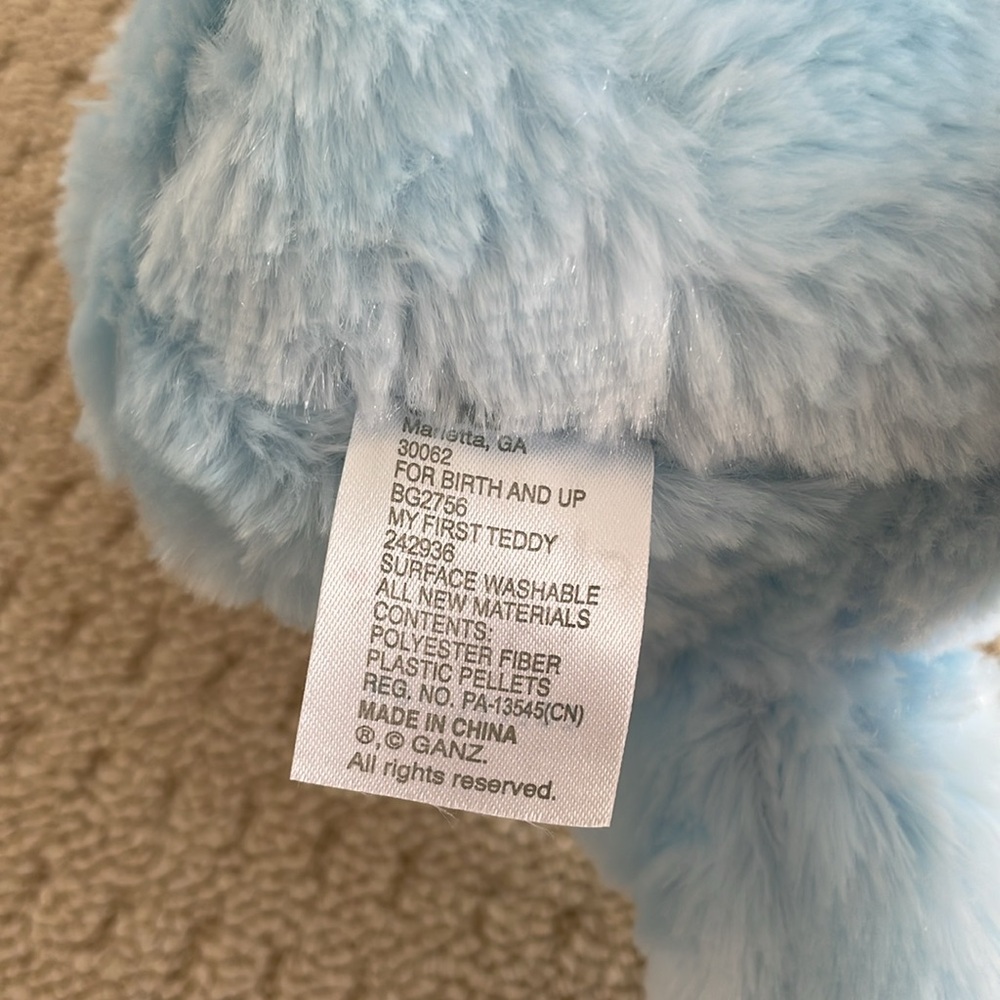 Baby Ganz Collection Plush Blue Teddy Bear - Picture 6 of 6